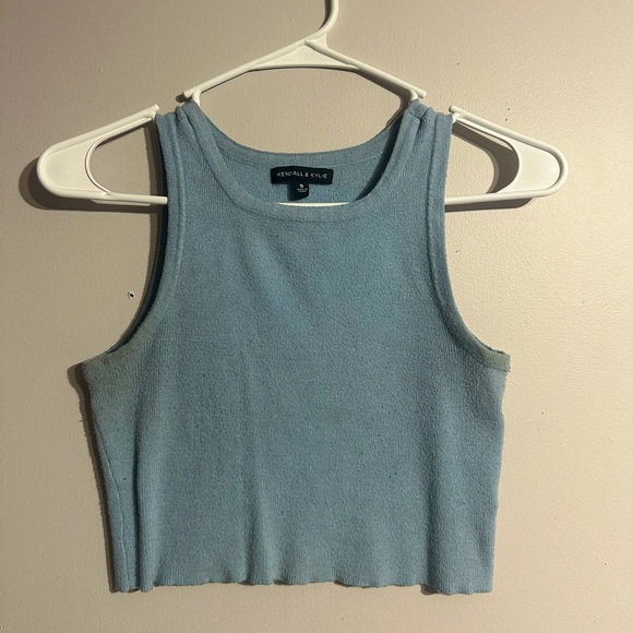 Kendall & Kylie Blue Cropped Tank Top - Picture 1 of 5